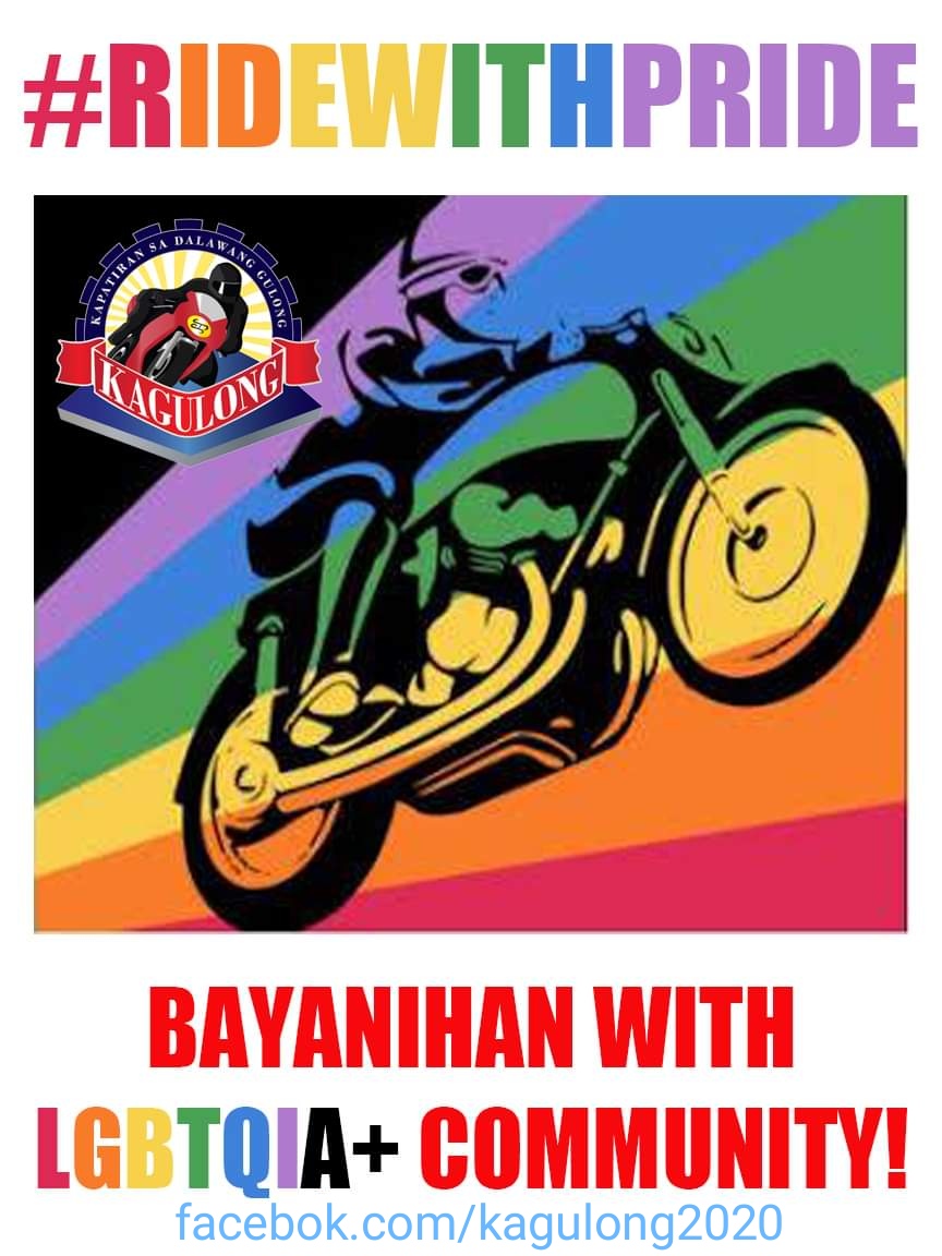 Salute to all the LGBTQIA+ riders! TOGETHER WE WILL FIGHT FOR EQUALITY AND HUMAN RIGHTS FOR ALL! 
#RideWithPride 
#LGBTQIA
#PrideMarch 
#GenderEquality
#SulongKagulong