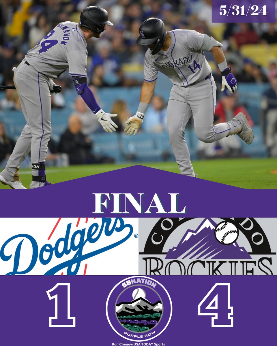 PurpleRow's tweet image. First win at Dodger Stadium since 2022 😎.