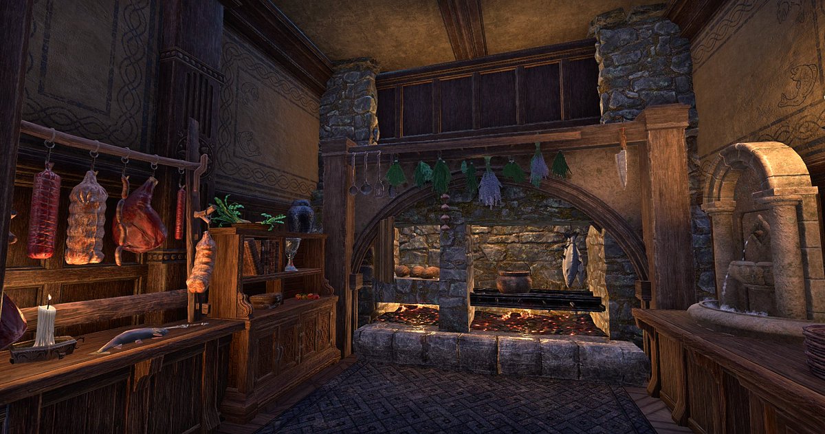 Sometimes, all you need in life is a cozy kitchen with a cozy hearth. <a href="/TESOnline/">The Elder Scrolls Online</a> #ESOfam #ESO #ESOhousing #ESORP