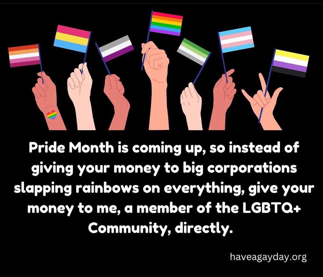Happy pride gimmie money 

#Pride #PrideMonth #Pride2024 #LGBTQ