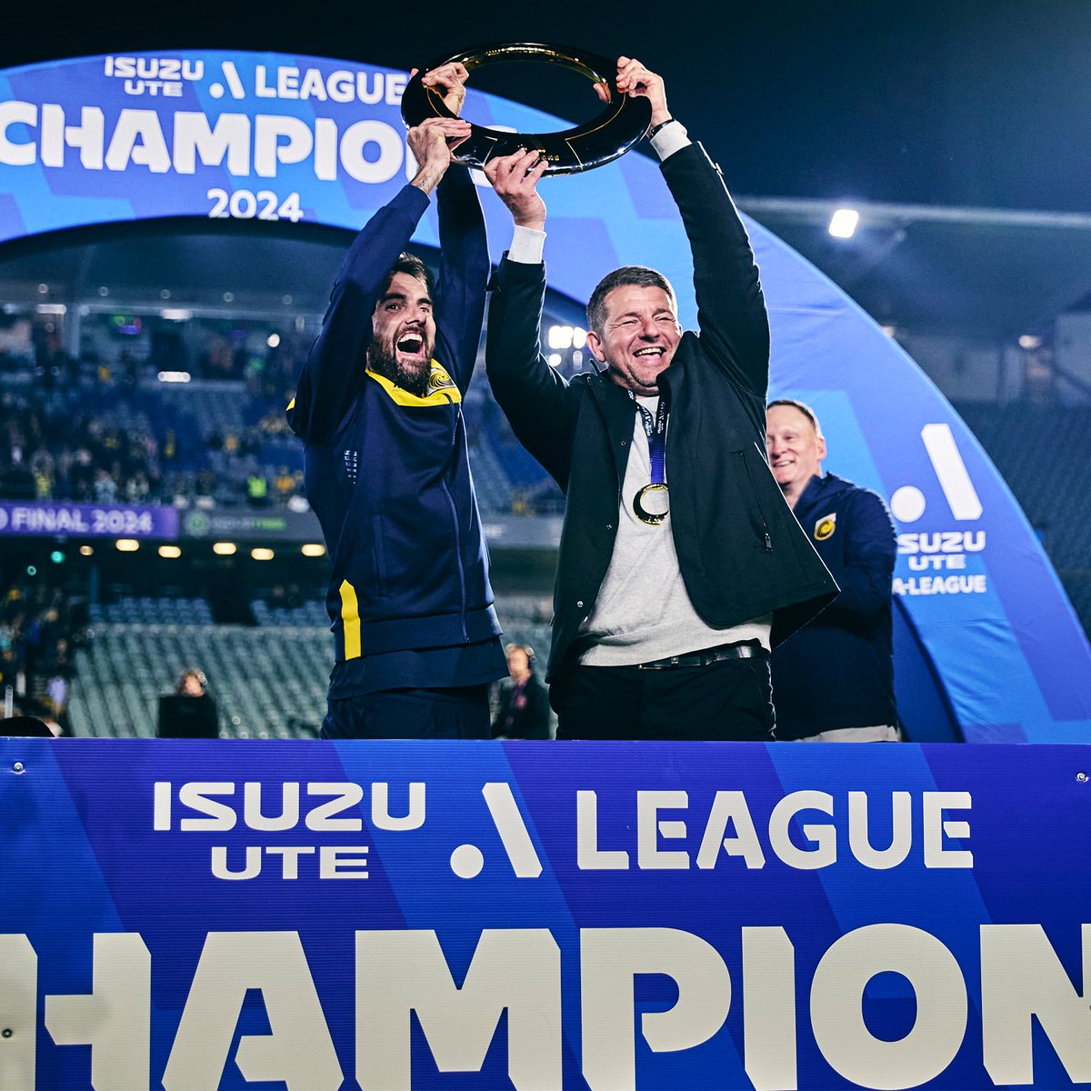 The first coaches in A-League history to win a Treble in Australia! 🌟

Jacko and Danny! 🫡

#CCMFC #Back2Back