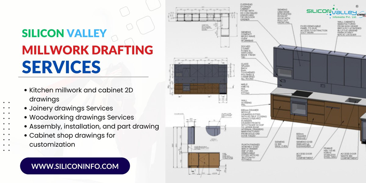 silicon_ltd's tweet photo. Silicon Valley Infomedia is highly regarded for its expertise in Millwork Drafting Services and Architectural Millwork Shop Drawings. We create detailed drawings and models using advanced software. #MillworkDesign #MillworkDrafting #InteriorWoodwork
🌐 https://t.co/dum07mpgHN https://t.co/RHaShnjLfo