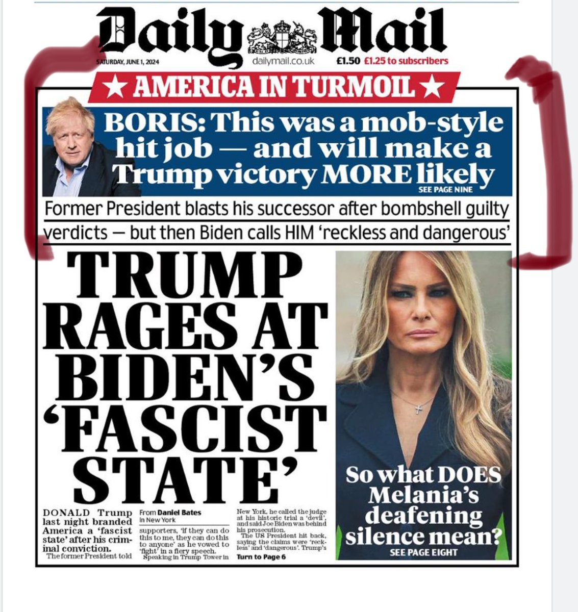 How dare Boris Johnson liken the US judicial system - and a Jury of 12 New Yorkers - to "the mob." This is anti-democratic, a truly low moment for any post-war Prime Minister. I find it disgusting. Dreadful.