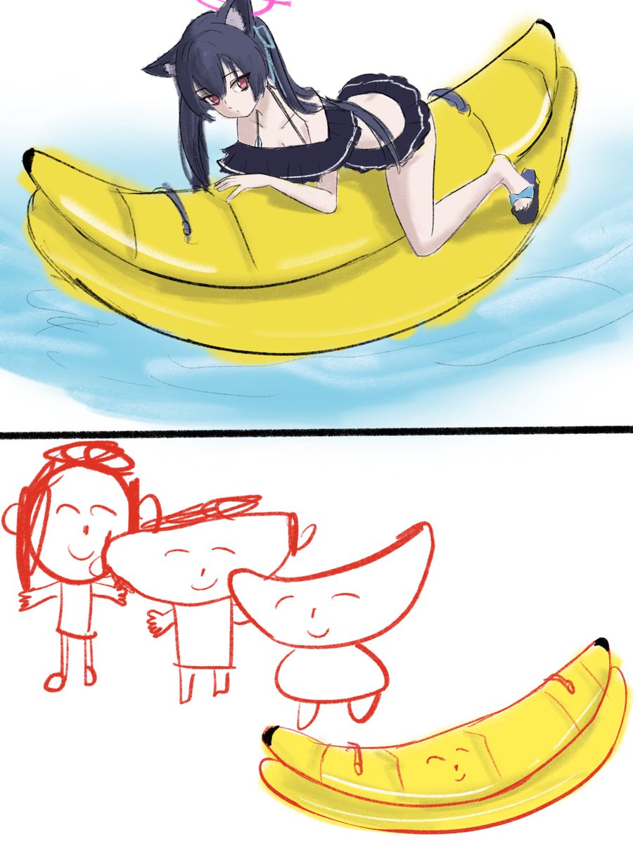 Zach4ach's tweet photo. Banana boat #blueArchive  #ブルアカ https://t.co/wyAmA1ZhM9