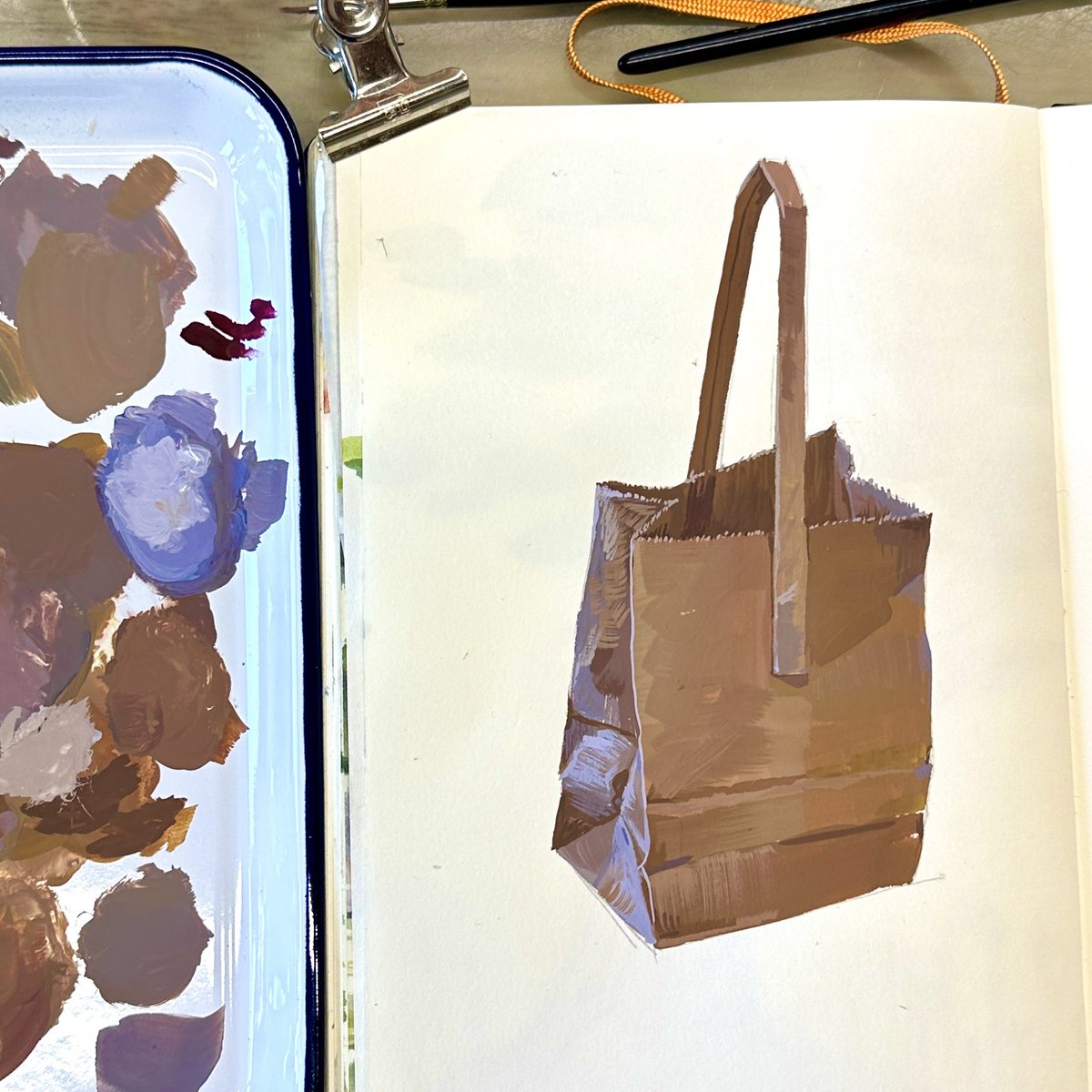 Paper bag study in gouache
