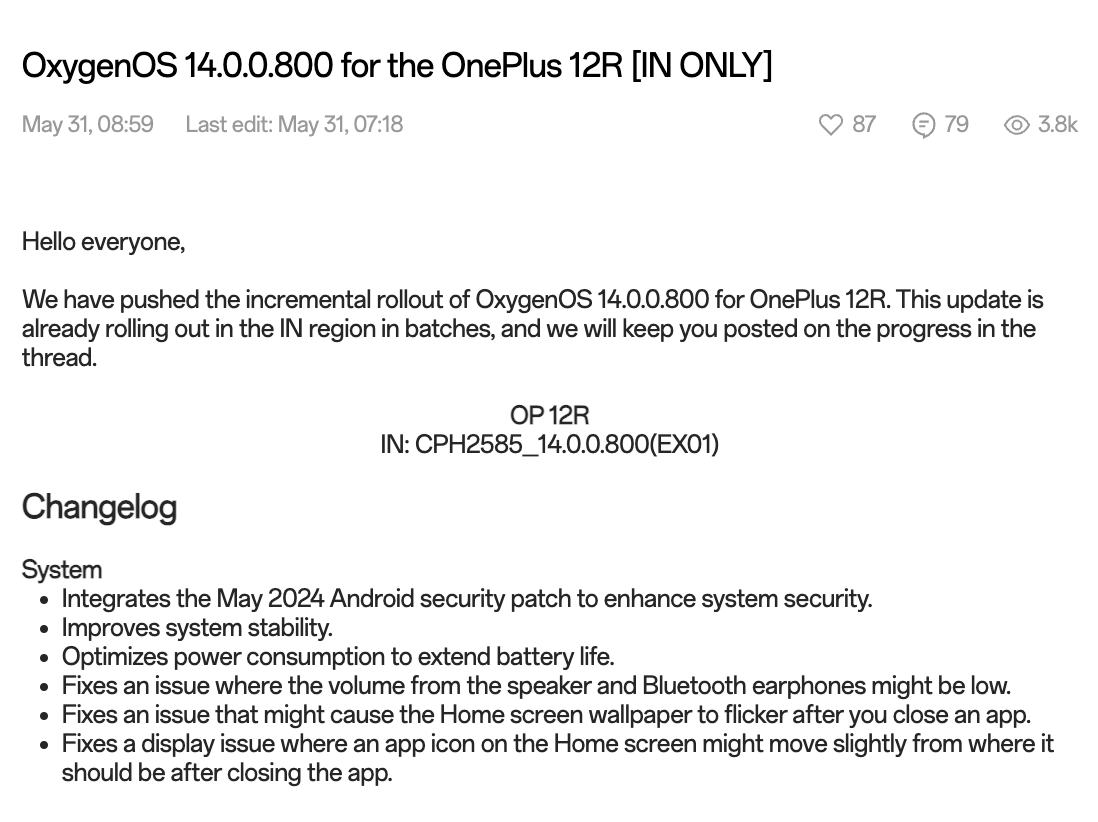 stufflistings's tweet image. OnePlus 12R has got a new update
- May 2024 Android security patch
- Optimized power consumption
- Fixed the volume bug
- Fixed various display issues
#OnePlus #OnePlus12R