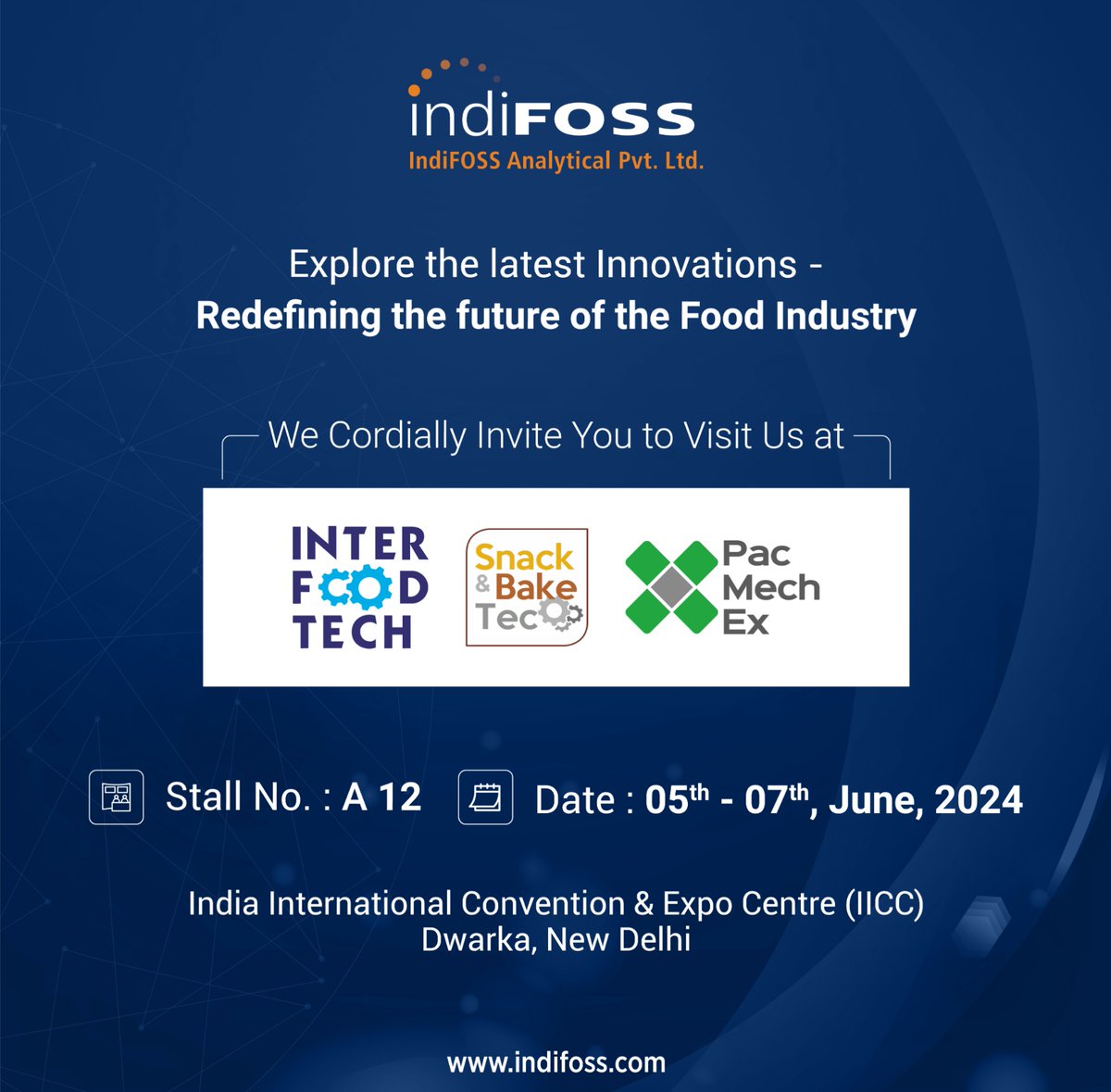 Time's running out! The INTER FOOD TECH Exhibition is just around the corner, from June 5th to 7th. Don't miss the chance to see the latest food industry trends at Stall No. A12. Looking forward to seeing you there!
#indifoss
1 m