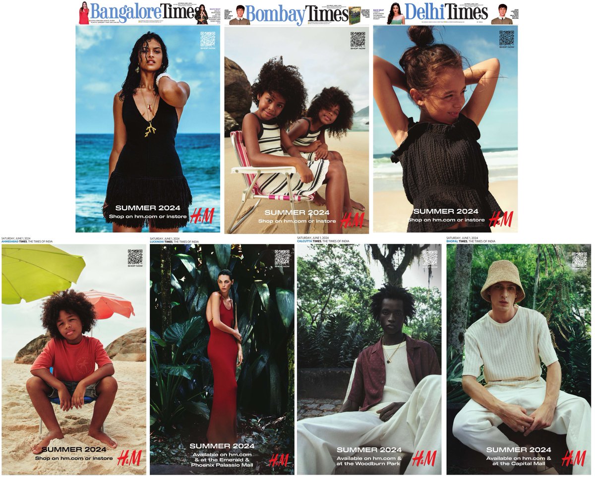 Pleasantly surprised and adequately intrigued by H&M's decision to go for a pan-Indian print ad campaign but with different creatives across the editions! Sure, there are some repeats (like Mumbai edition's creative repeated in Pune edition, Kolkata edition's creative being