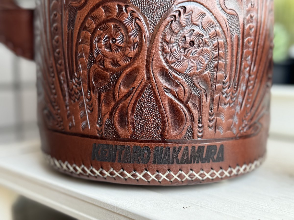 マテ茶ポット パラグアイ レザー彫刻