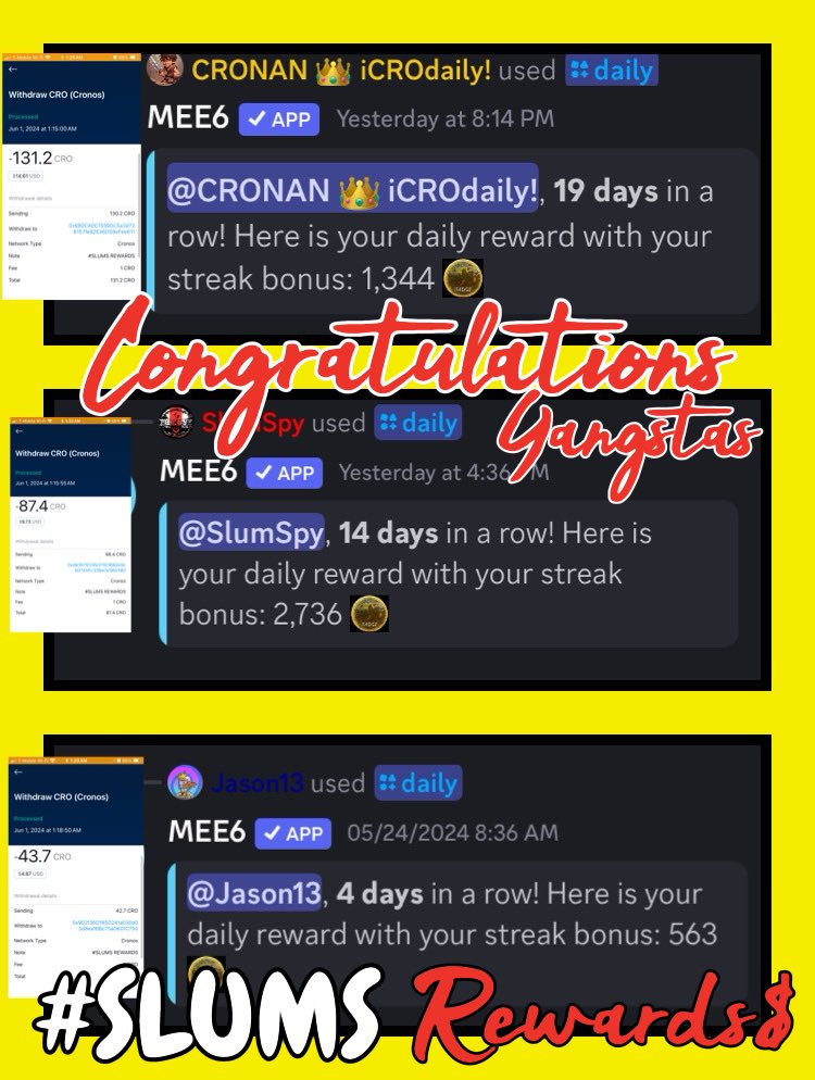 balloutcrypto's tweet image. 🚨Monthly Rewards have been delivered! Congratulations Gangstas!💯🔥🎉
@iCroDaily @ispynasalies @TheDiploquacks 

#SLUMS🌆 #CROfam $LFC $Puush $Mery $Caw

discord.gg/4b4nbBNE