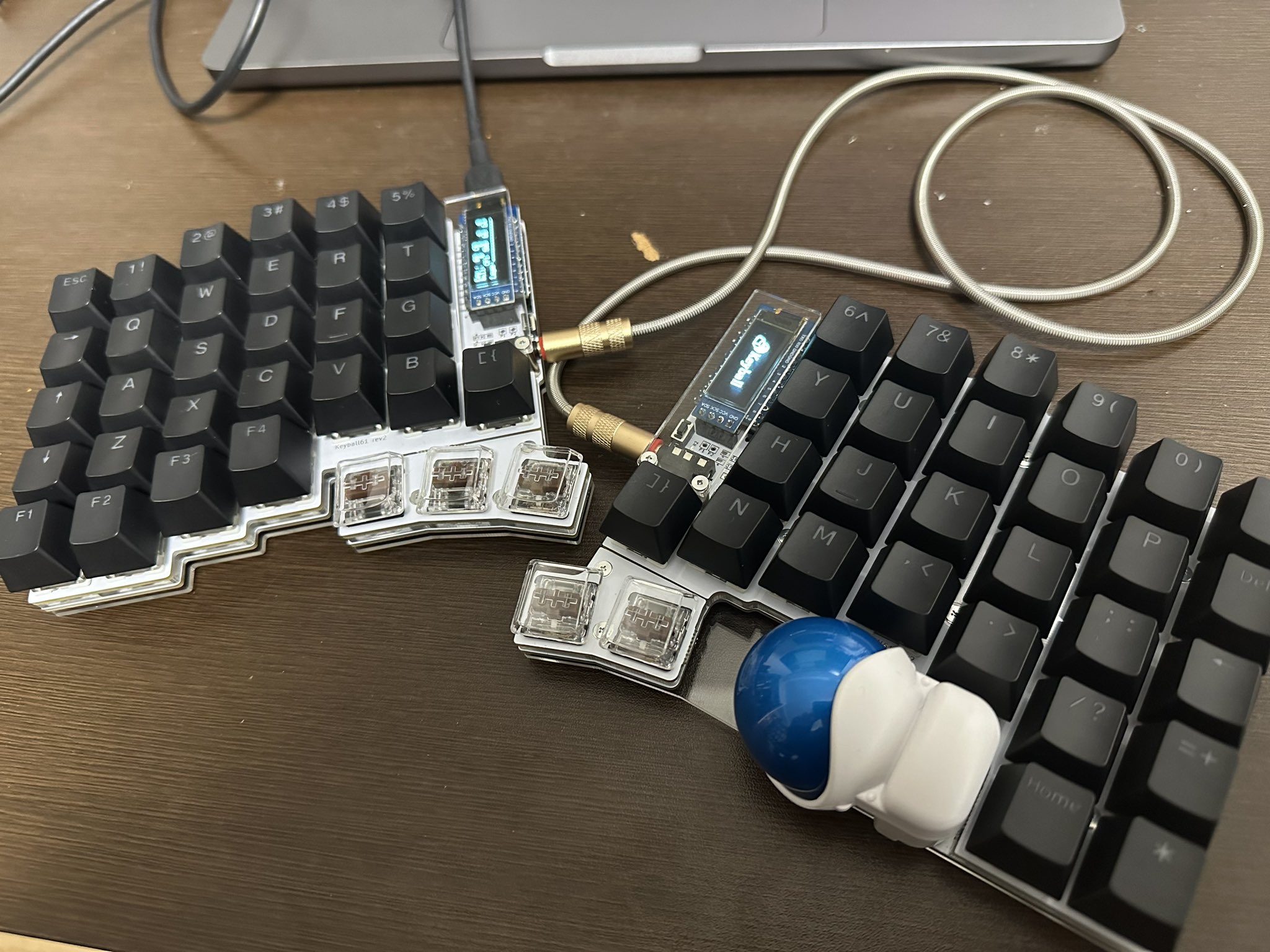 Nuages Gris keyball61 オーダーメイド黒仕様 Keyball61 黒／白 | Shirogane Lab