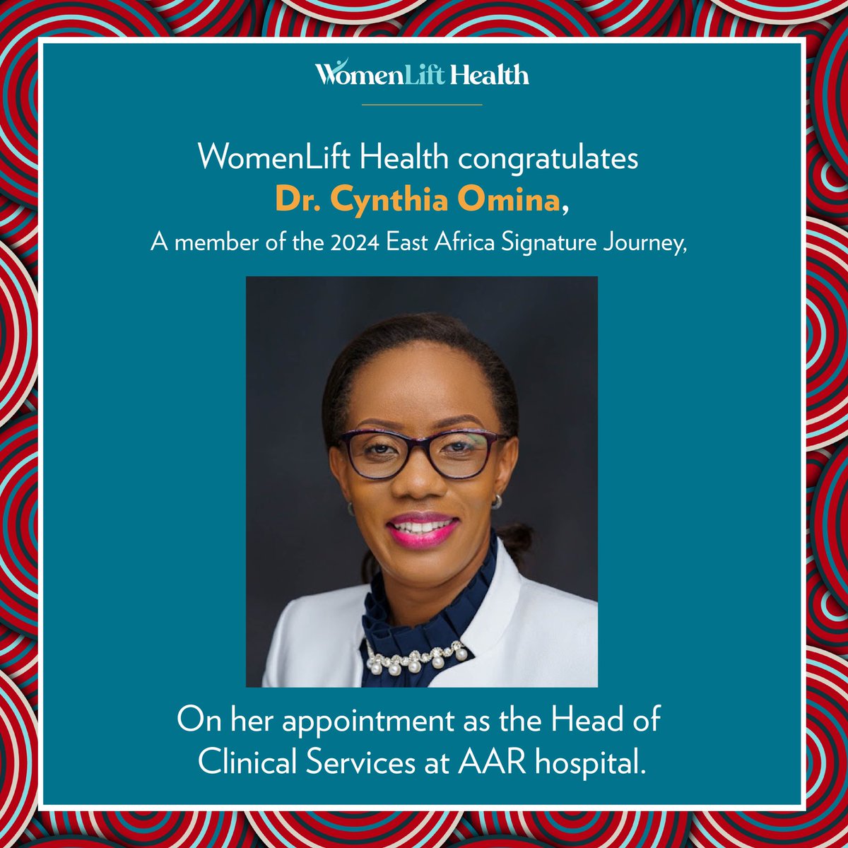 Congratulations to Dr. Cynthia Omina, a member of our 2024 East Africa Signature Journey cohort, on her appointment as the Head of Clinical Services at @AarHospital.

In her new role, Dr. Omina will focus on strengthening the hospital’s healthcare ecosystem, improving clinical