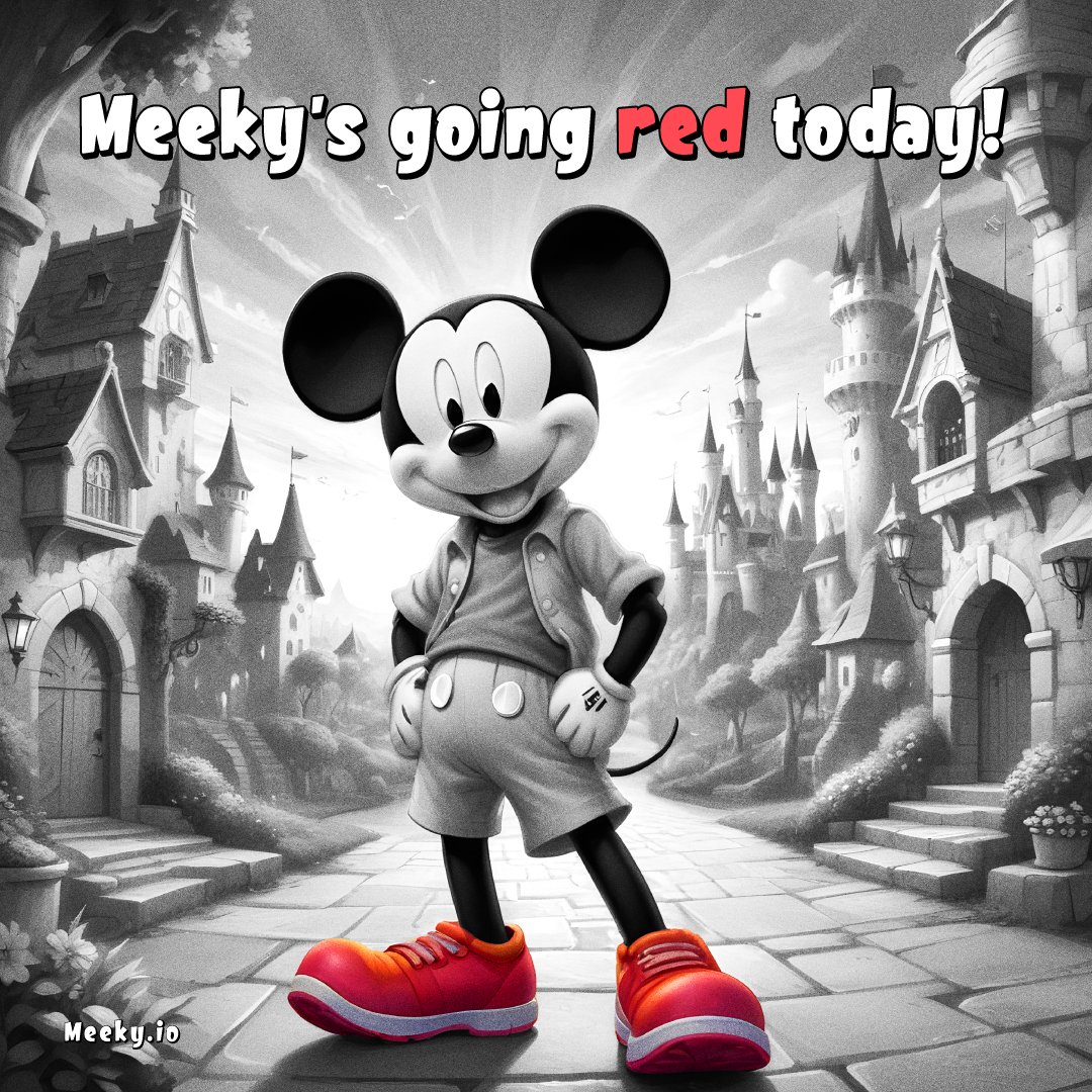 ❤️  Step out in red sneakers for International Red 👟 Sneakers Day! 

🫡 Meeky stands with the food allergy community to raise awareness about 🌽 food allergies.

🚶‍♂️ Mavericks, are you ready to walk the talk with red sneakers today?

#MeekyMouse #InternationalRedSneakersDay