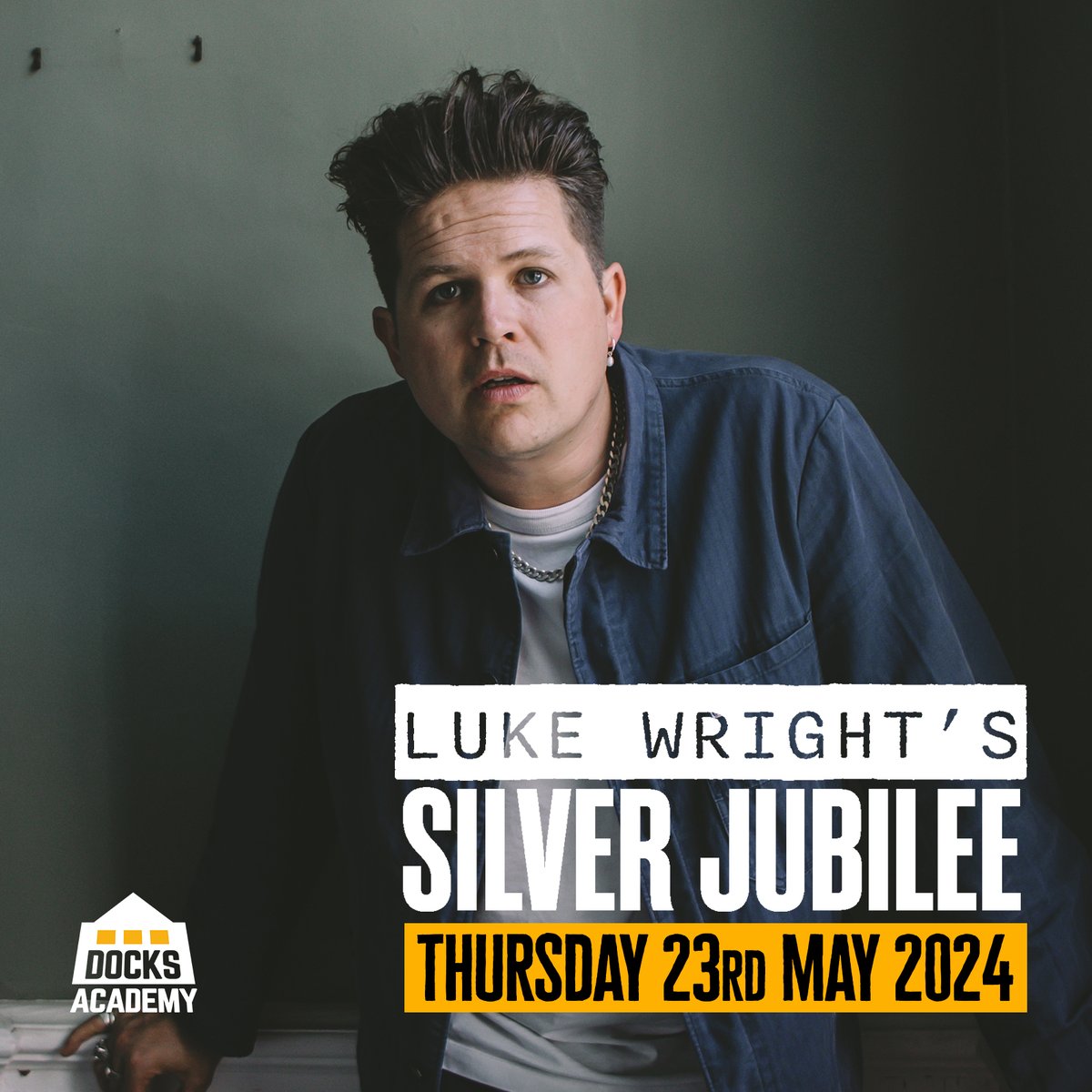 @lukewrightpoet returns to Docks Academy THIS THURSDAY! 🎟- bit.ly/3LA9Giv Over 25 years, Luke has built up a reputation for being one of Britain’s most popular live poets. He’s sold out shows across the world & regularly tours with John Cooper Clarke & The Libertines.