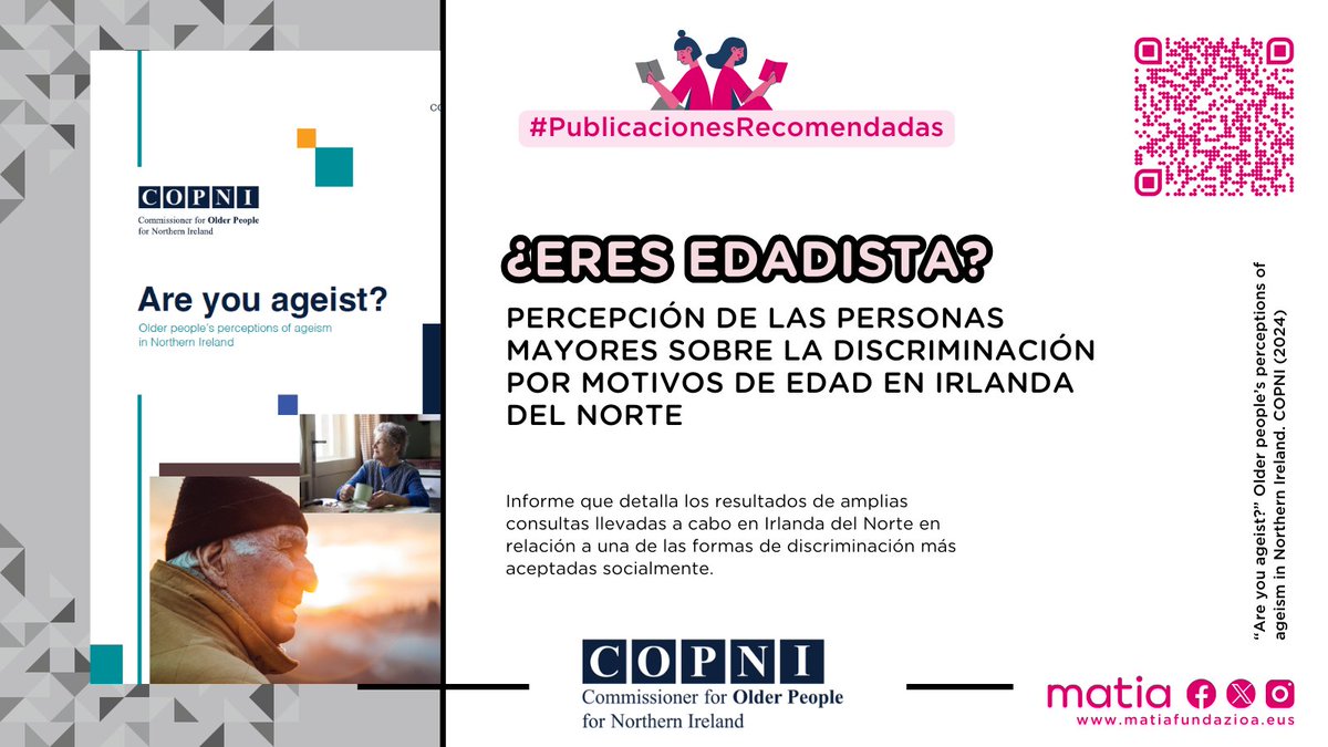 #PublicacionesRecomendadas📚 | '¿Eres edadista?' título de un informe @COPNI acerca de la percepción de las #personasmayores sobre la discriminación por edad en Irlanda del Norte. El material incluye datos y recomendaciones cara al abordaje del #edadismo copni.org/news/articles/…