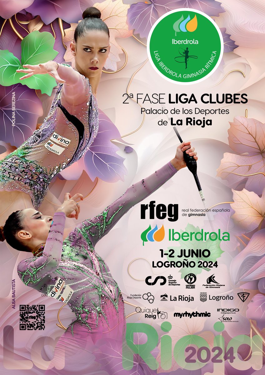 #Logroño acogerá el Campeonato de España en edad escolar y 2ª fase de la #LigaIberdrolaGR del 30 de mayo al 2 de junio. Os presento el cartel de los eventos, con Daniela Picó, Violeta Bacigalupo, Alba Bautista y Polina Berezina como protagonistas. ¡Os esperamos! #GRLogroño24