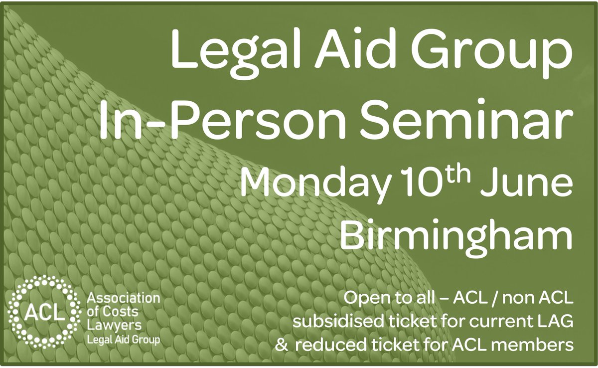 CostsLawyers's tweet photo. Places are limited, secure your space here:
https://t.co/FVVn16j9g8 https://t.co/g3dKA8xY98
