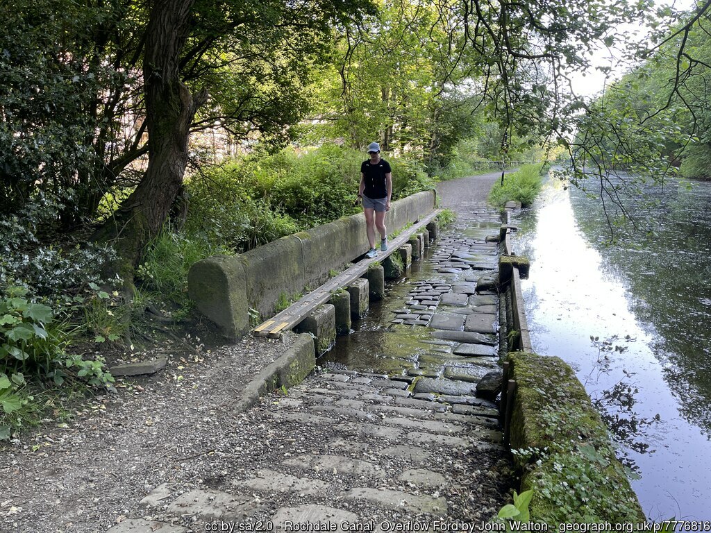 Sunday, #Calderdale #overflow #ford #RochdaleCanal #Eastwood geograph.org.uk/p/7776816 by John Walton. Search 'ford' on geograph.org.uk to see hundreds.