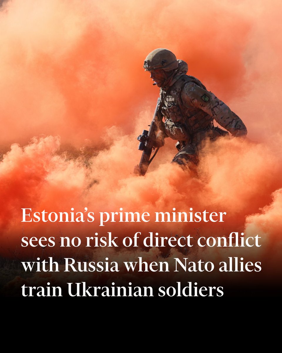 Nato allies should not fear that sending troops to Ukraine to train its soldiers would risk dragging the military alliance into war with Russia, Estonia’s prime minister has said. on.ft.com/3yplbW5