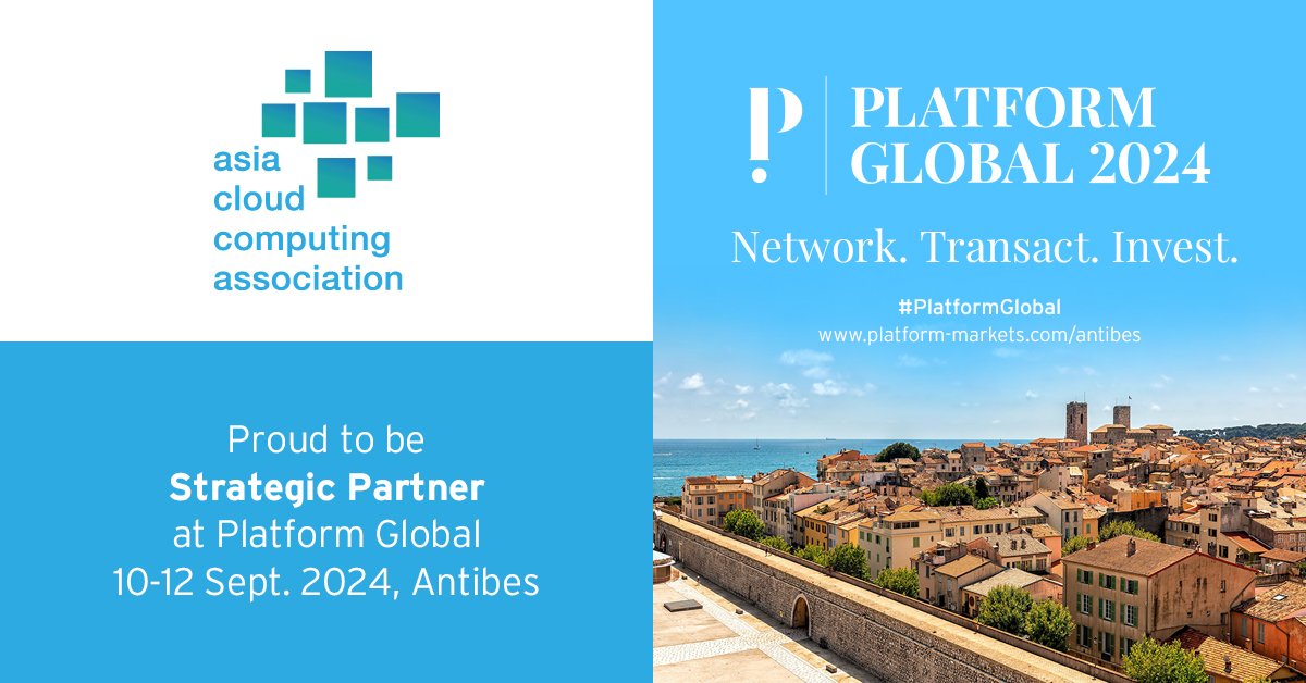 We're delighted to welcome the Asia Cloud Computing Association @accacloud as a Strategic Partner for #PlatformGlobal 2024! ACCA leads cloud adoption in Asia Pacific, driving innovation and growth in digital infrastructure. 

Join us and register now: platform-markets.com/antibes/regist…