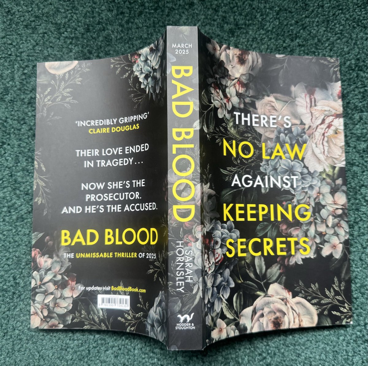 Happy Monday! ☀️ This gem arrived over the weekend to bless my tbr 😍#BadBlood by ⁦⁦@SarahHornsley⁩🩸 A barrister must build a murder case against her ex despite her own tricky secrets ⚖️ Who doesn’t love a legal thriller? Thanks ⁦@HodderFiction⁩ 🙏 Out in March 25