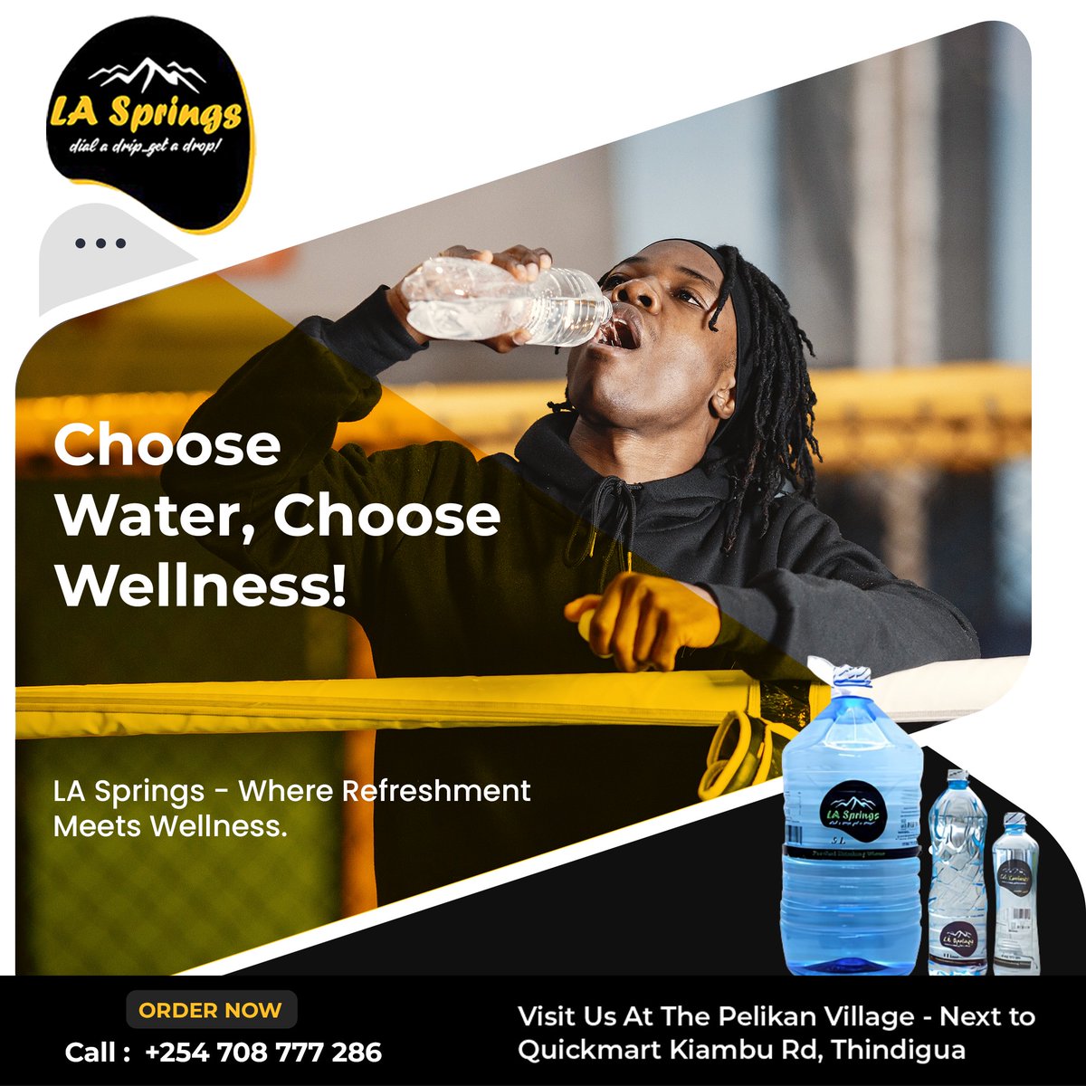 Quench your thirst for wellness with LA Springs - where refreshment flows abundantly.

#HydrateYourJourney #LAWater #Wellness #StayRefreshed Farouk Kibet Iran Helicopter Willian Ruto