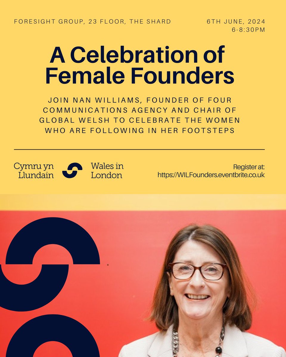 JOIN US at the Shard in June to celebrate 🏴󠁧󠁢󠁷󠁬󠁳󠁿 Women in Business! Nan Williams has a rich background in business, from being the Chair of GlobalWelsh, to Co-Founder and CEO of Four Communications Group. Come along to hear of her journey to success!