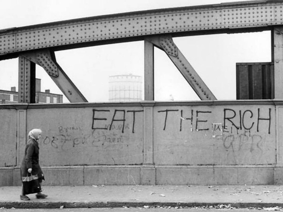 The more things change the more they stay the same. Photograph by Roger Perry, London 1970s from his book ‘The Writing on the Wall’