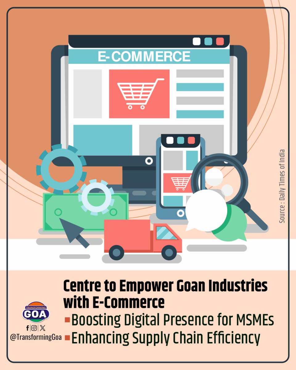 Centre to Empower Goan Industries with E-Commerce #goa #GoaGovernment #TransformingGoa #facebookpost #bjym #bjymgoa #DigitalGoa #EcommerceForMSMEs #MSMEsEmpowerment #SupplyChainEfficiency #GoanBusinesses #TechAdoption #DigitalTransformation #BoostingMSMEs #LocalToGlobal