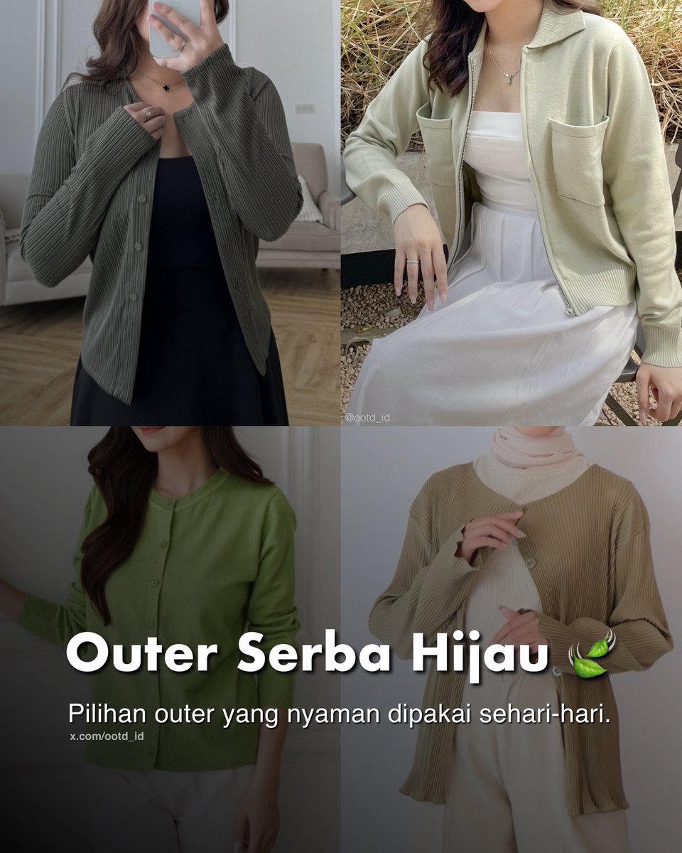 OUTER WANITA jaket/cardigan serba hijau 🍃

— a thread