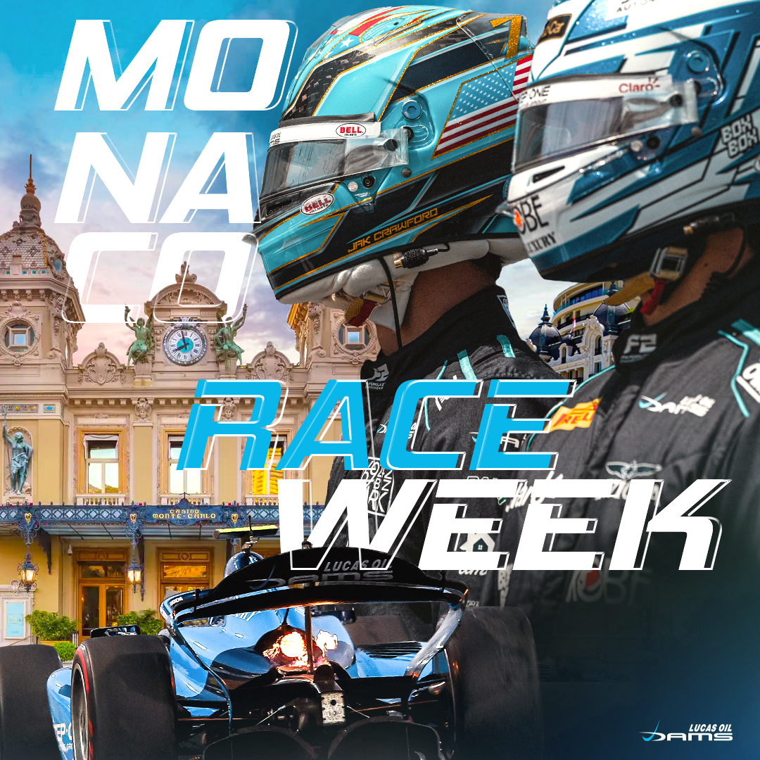 Just like that…it’s race week again! 🥳 This time around the iconic streets of Monte-Carlo! 🇲🇨 #F2 #AllezLesBleus #DAMSLucasOil #MonacoGP