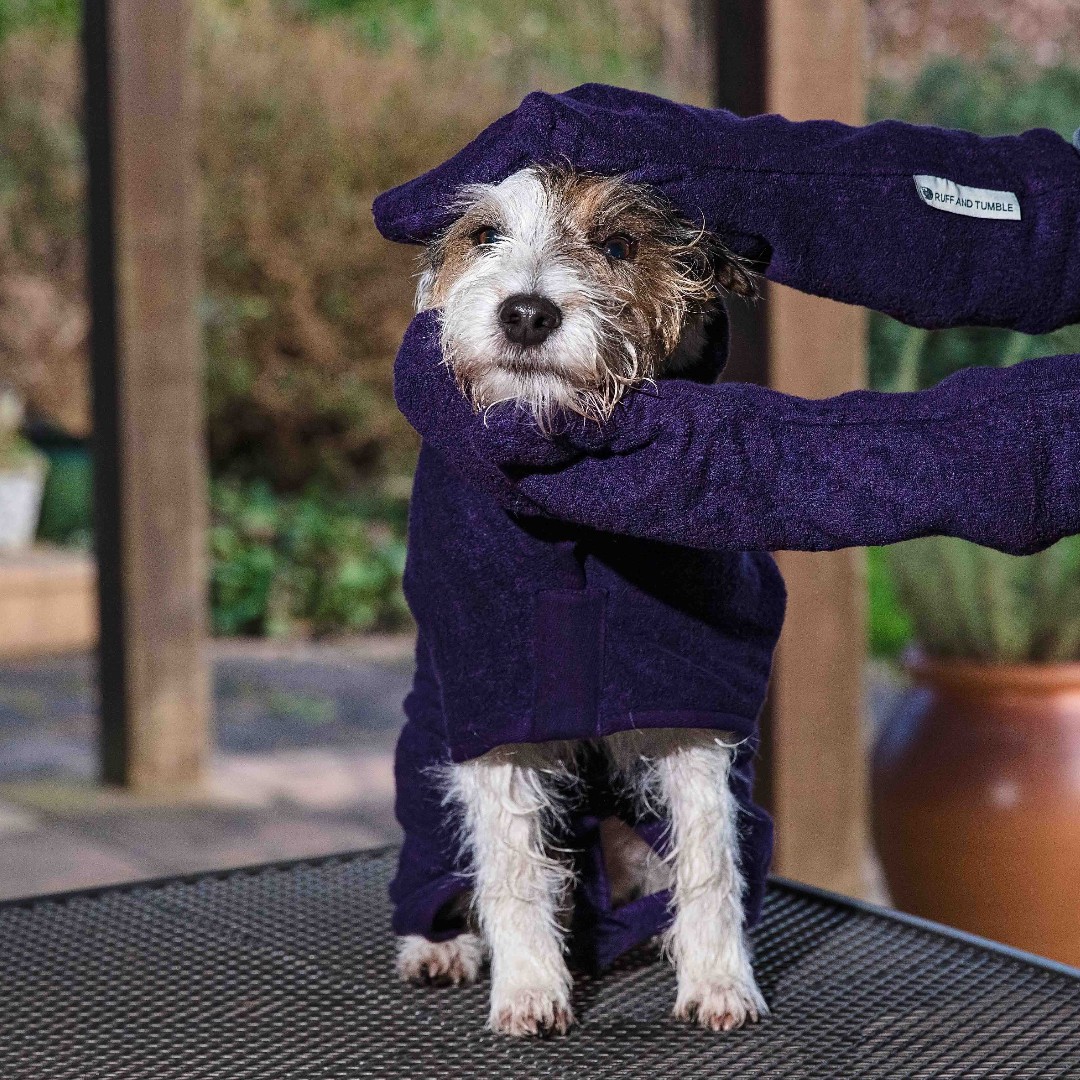 An awesome twosome... 1. Double-layered cotton towelling Mitts for drying heads, legs, paws and fiddly bits. 2. Double-layered cotton towelling Drying Coat for drying the body. SHOP: ow.ly/aqTw50RGUf0