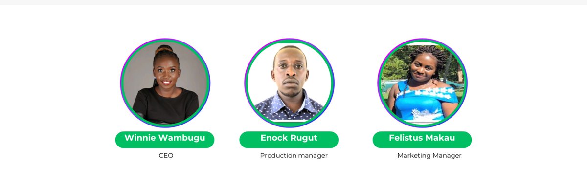 Nakuru Tubers, a social enterprise dedicated to providing scalable and climate-smart potato solutions. Meet Our Team: Winnie Wambugu – CEO Enock Rugut – Co-Founder and Production Manager Felister Makau – Co-Founder and Marketing Manager