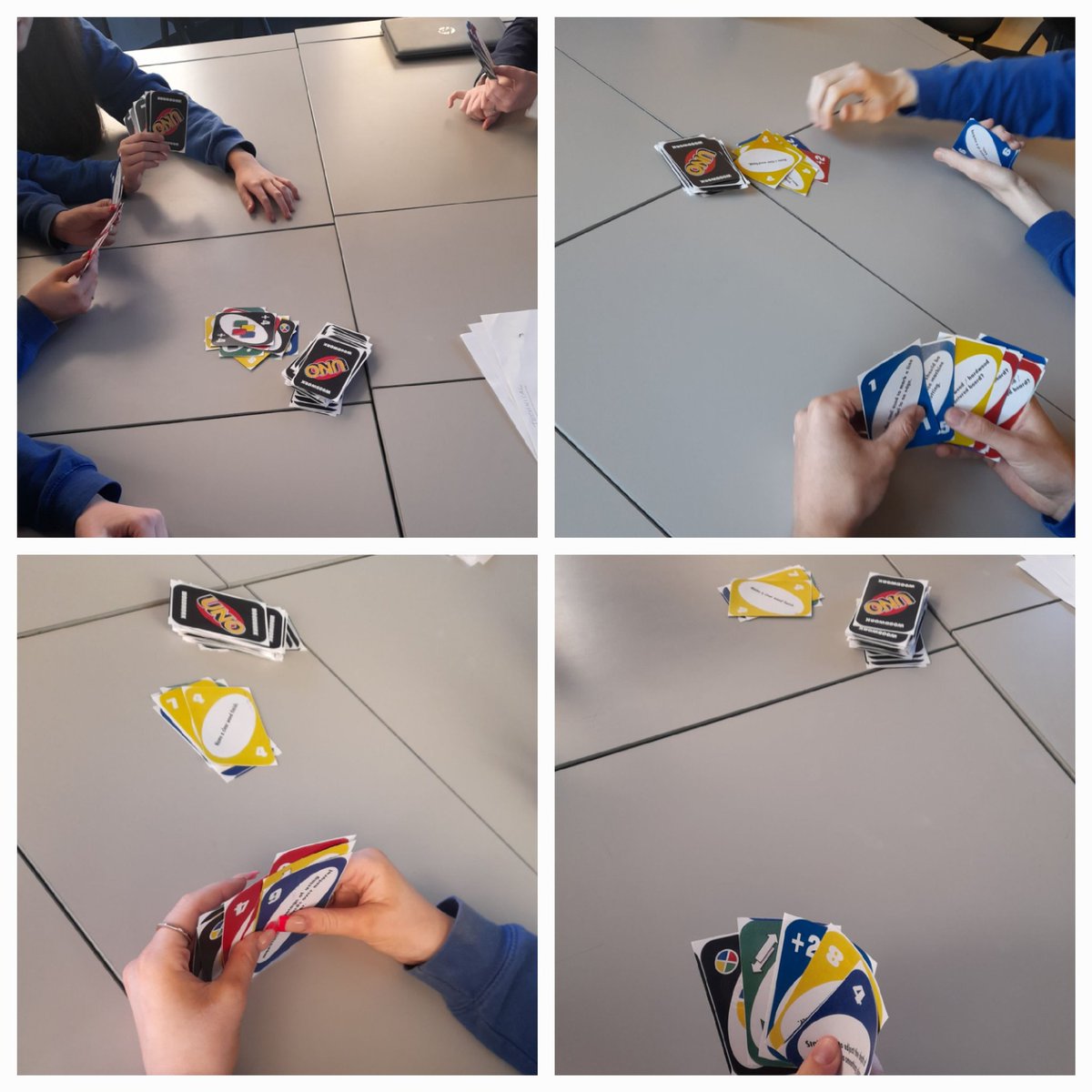 S3 Woodwork enjoying their final theory lesson this year by playing some Woodwork UNO. Testing their knowledge by answering questions - revision can be fun!  #ProudToBeBrechin <a href="/BrechinHigh1/">Brechin High School</a> <a href="/TechBrechin/">Brechin High Tech</a>