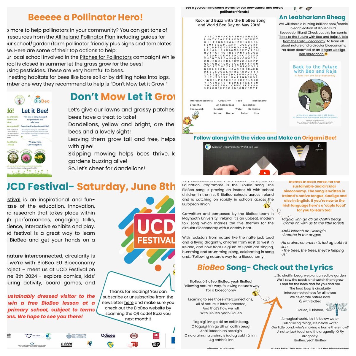 Crafts, quizzes, jokes, #UCDFestival preview @FestivalUCD - all in #BioBeoBuzz newsletter on #WorldBeeDay today. Subscribe at biobeo.eu/biobeo-buzz-ne…
