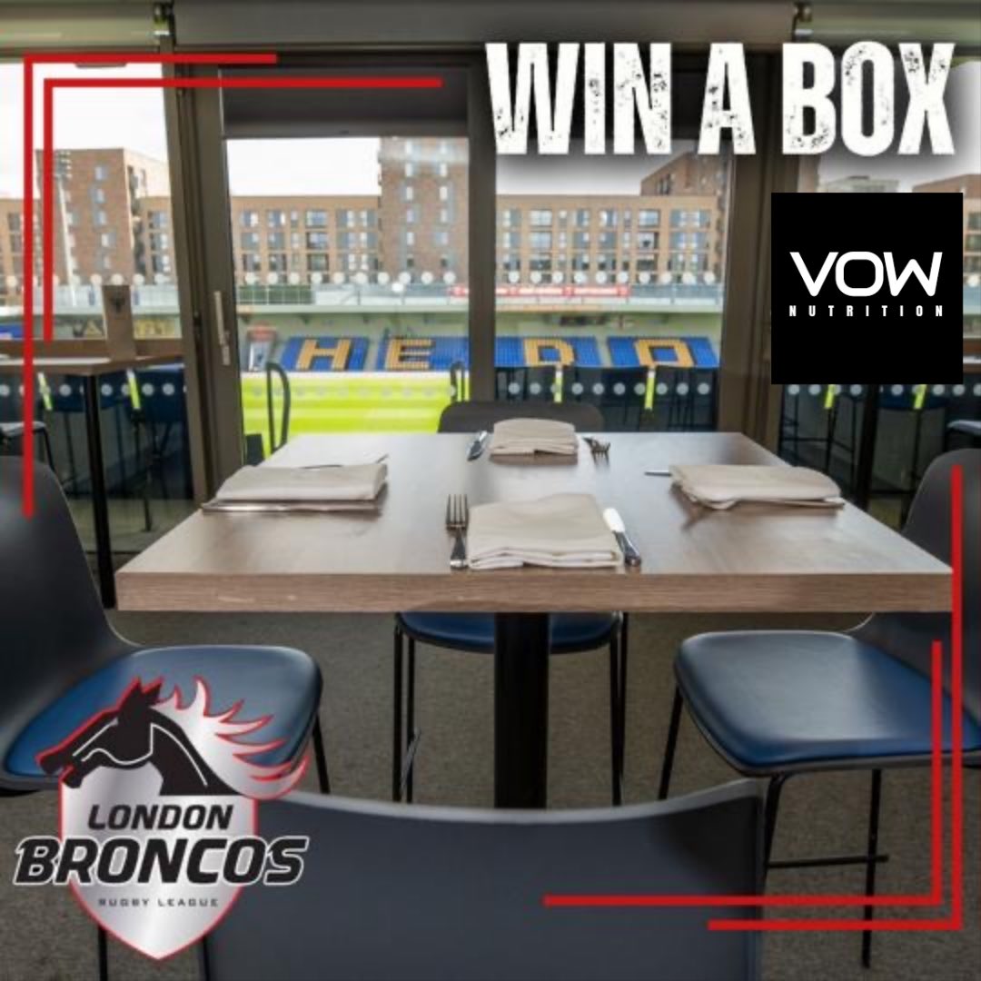 🗣️| 𝐖𝐈𝐍 𝐀 𝐁𝐎𝐗!! - thanks to @vow_nutrition How would you like to watch Sunday’s game in our own Matchday Box? Make sure you’re following and tag up to 10 people you’d bring with you to enter! 🔗 londonbroncosrl.com/win-a-box-to-w… #WeAreLondon🏉
