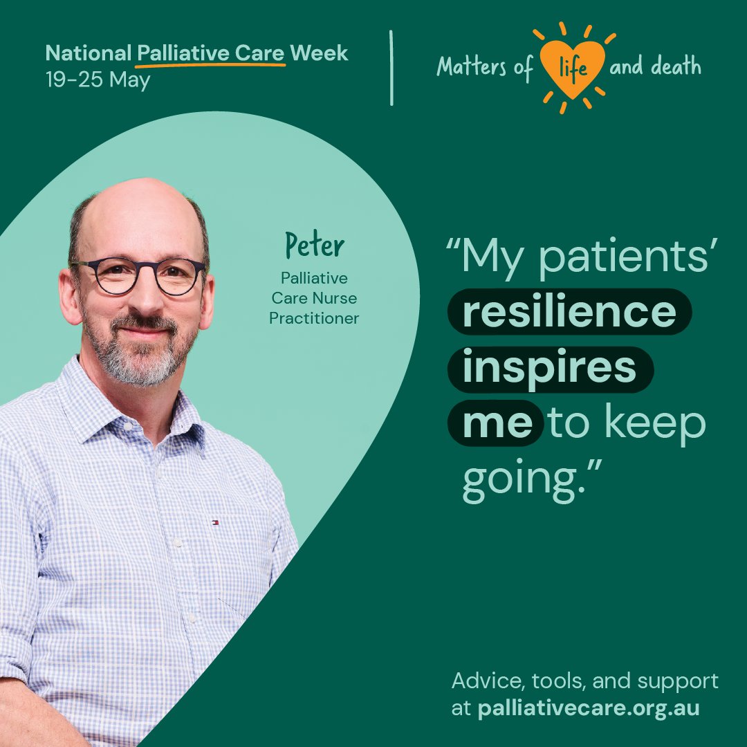 Working with people to bring quality of life towards the end of life, this National Palliative Care Week we'd like to recognise palliative care nurses and the holistic, empowering care they deliver in #MattersOfLifeAndDeath'.