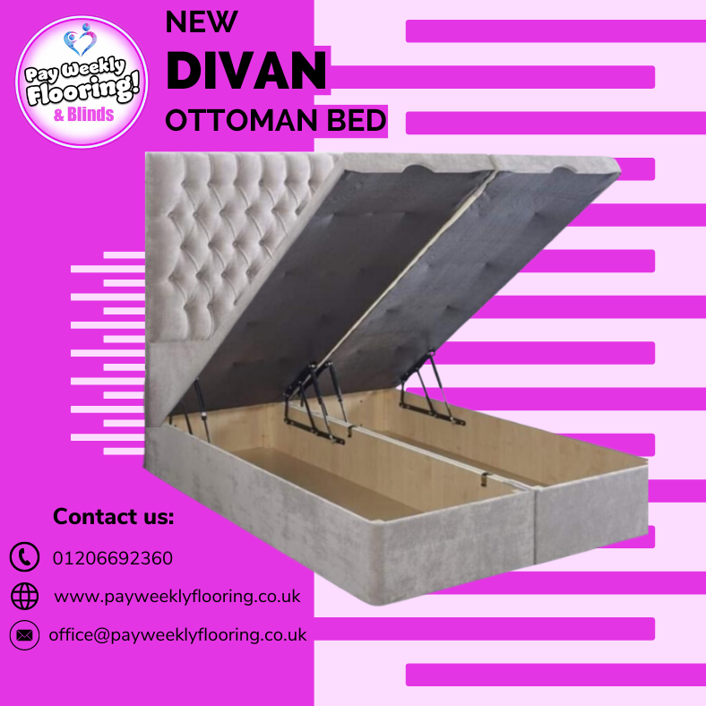 PayFlooringUk's tweet photo. Upgrade your bedroom with our Divan Ottoman Bed! Plush velvet headboard, 2 drawers, & Ottoman Gas lift storage. Available in various colours. Pay weekly with flexible plans. Reserve yours now! π€β¨ #DivanOttomanBed #BedroomUpgrade #HomeDecor #WeeklyPayments #StorageSolutions https://t.co/9W3NC4O0CW