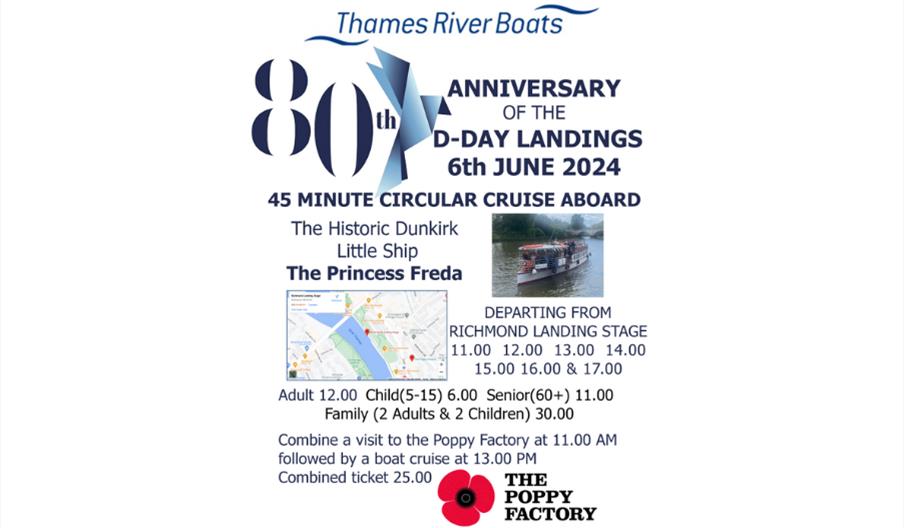 This year is the 80th Anniversary of D-Day ⛴️Circular cruise on board the historic Dunkirk Princess Freda @BoatsThames 🏦Discovery Days @PoppyFactory 📚Live broadcast with Dan Snow @UkNatArchives @thehistoryguy 👉visitrichmond.co.uk/events/d-day @visitlondon @VisitBritain @PoppyLegion