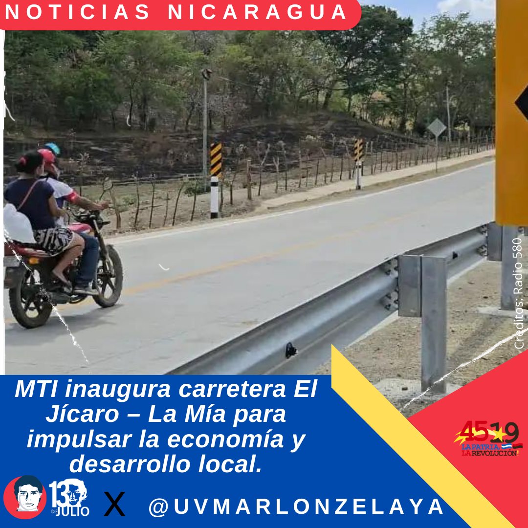 La inauguración de la carretera El Jícaro – La Mía, es un proyecto vial de 2 kilómetros. Esta obra promete dinamizar la economía local y fomentar el desarrollo en una de las zonas más productivas del país.
✊🏼🇳🇮🖤❤️🛣️
#SomosUNAN
#4519LaPatriaLaRevolución
#ManaguaSandinista