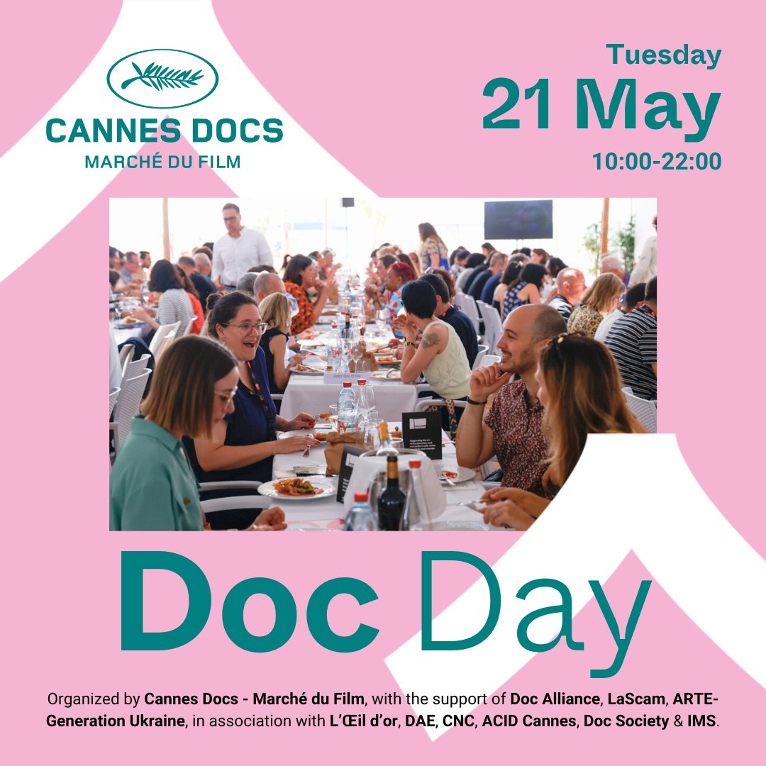 🎉 Get ready for #DocDayCannes 2024! 🎬🌟 Discover the full lineup of doc events, and join us Tuesday 21 May in Cannes! ➡️ marchedufilm.com/programs/canne… @DocAllianceFilm @webscam @ARTEfr @loeil @documentary_of @lecnc @AssociationACID @TheDocSociety @IMSforfreemedia @Festival_Cannes