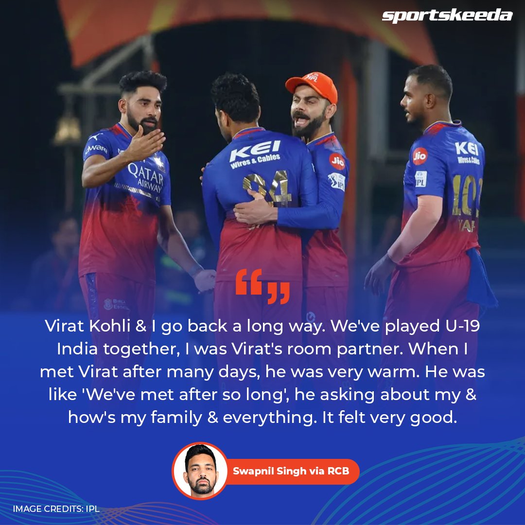 Sportskeeda's tweet image. Swapnil Singh speaks out on Virat Kohli&apos;s kind and wholehearted nature ❤️👌

#IPL2024 #SwapnilSingh #ViratKohli #CricketTwitter