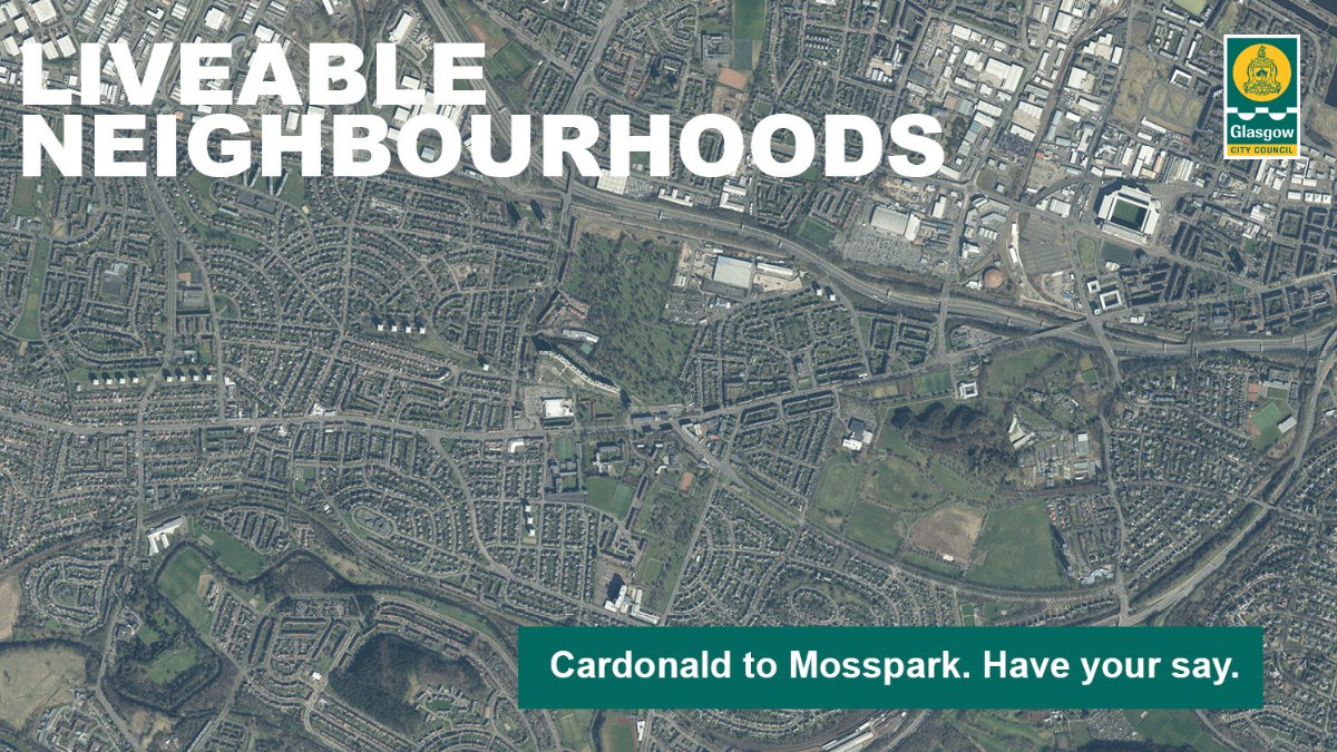 Have your say on the emerging Cardonald to Mosspark #LiveableNeighbourhood by attending a drop-in event: 📅 Thursday 23 May (2pm - 7pm) - Palace of Art, 1121 Paisley Rd West More info and online survey👉 lnt3-glasgowgis.hub.arcgis.com