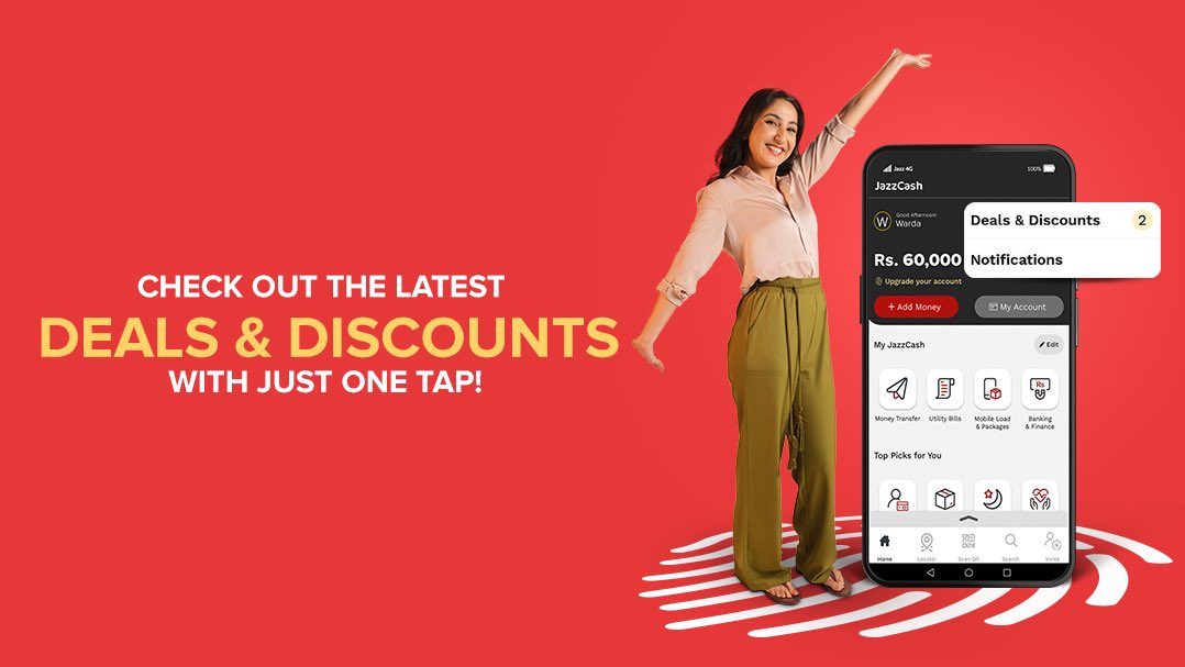 All the new discounts at one place! With Just one tap on your JazzCash app, check out all the latest deals and discounts available. Download JazzCash now: bit.ly/3CS8cti