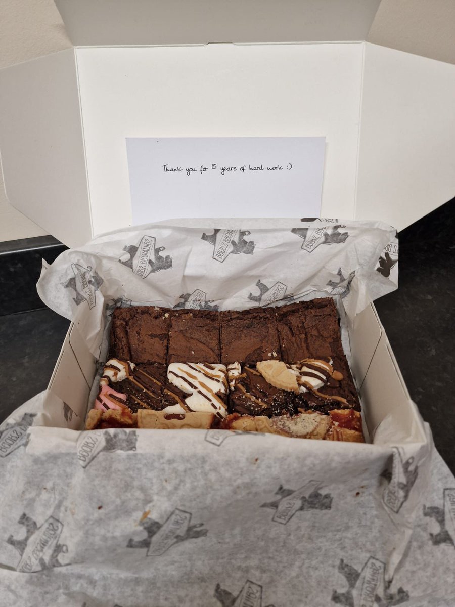 AnybookLtd's tweet photo. Our Sales+Dispatch Manager, Ellie, has officially worked at Anybook for 15 years. Ellie works extremely hard and we thought she deserved a sweet treat! 
Thank you, Ellie! 🥰 https://t.co/qXP4ZefPp2