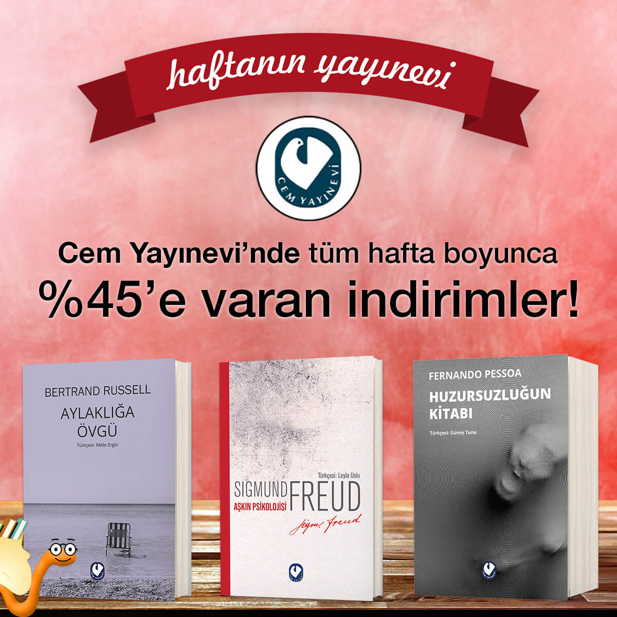 📚 Cem Yayınevi'nde hafta boyunca %45'e varan indirimler Kitapkurtlarını bekliyor🤗 bit.ly/3zfH34s #KitapYurdu #CemYayınevi #KitapKurtları