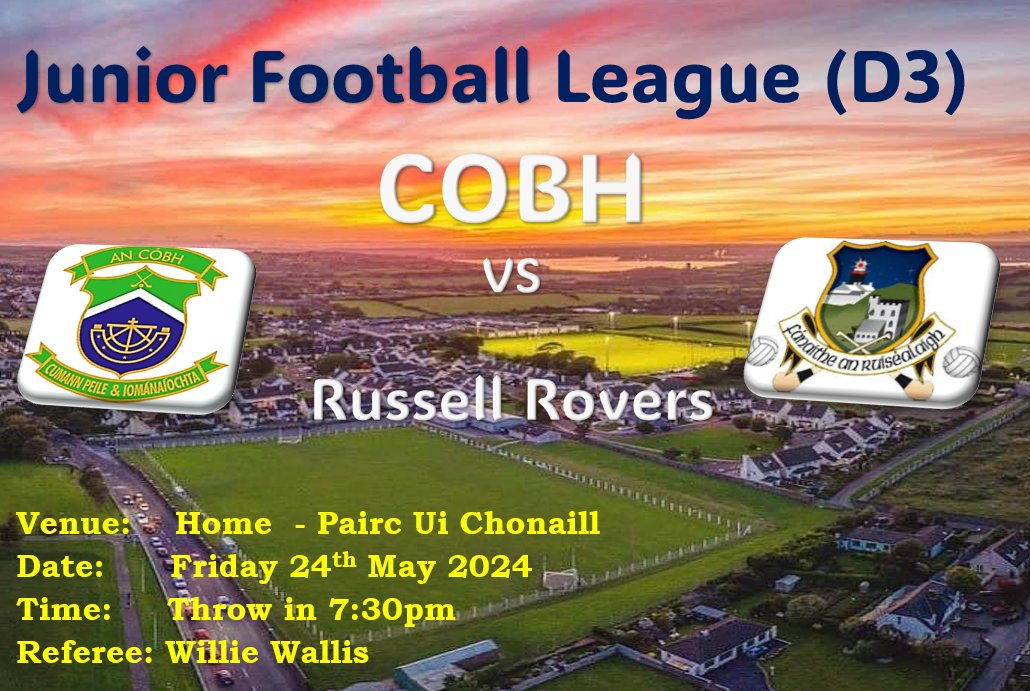 The first of our two home games this week. All support welcomed...