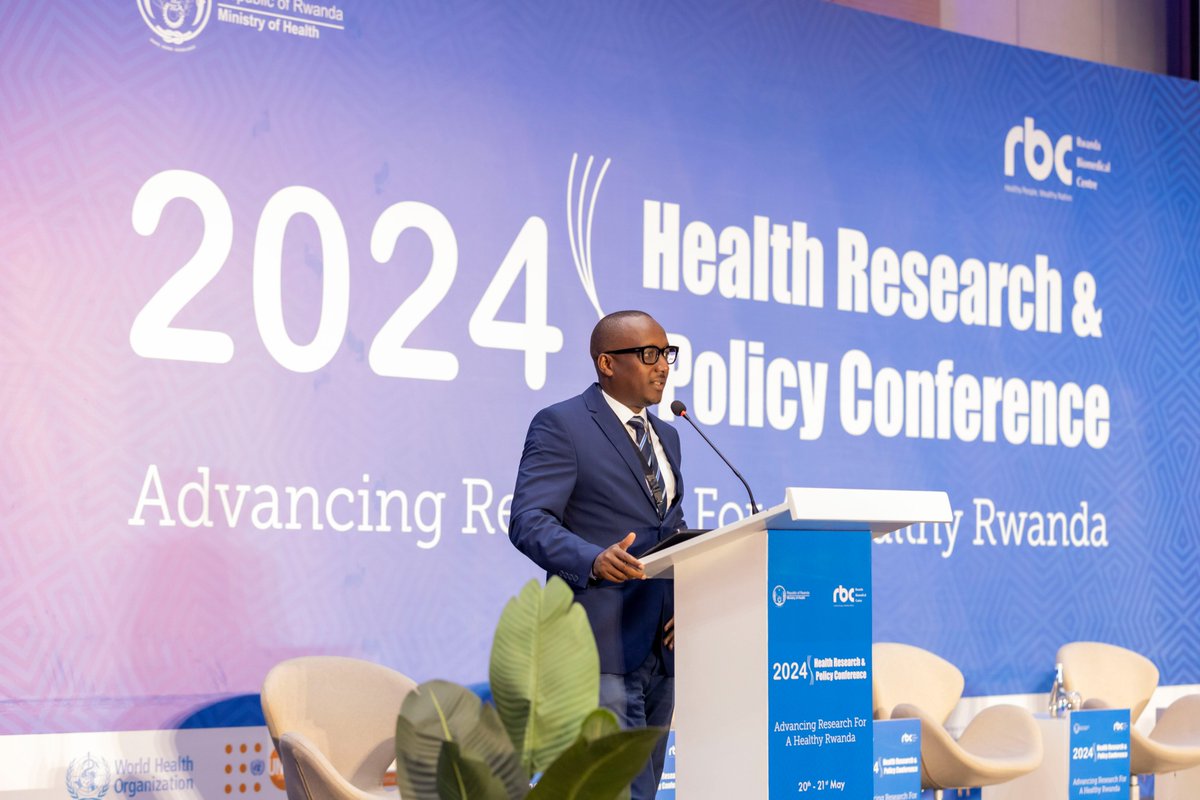 In his opening remarks, Prof. <a href="/CMuvunyi/">Prof. Dr. Claude M. Muvunyi</a>, DG of <a href="/RBCRwanda/">Rwanda Biomedical Centre</a>, emphasised the need to bridge the gap between research and policy implementation for success. #Research4Rwanda2024