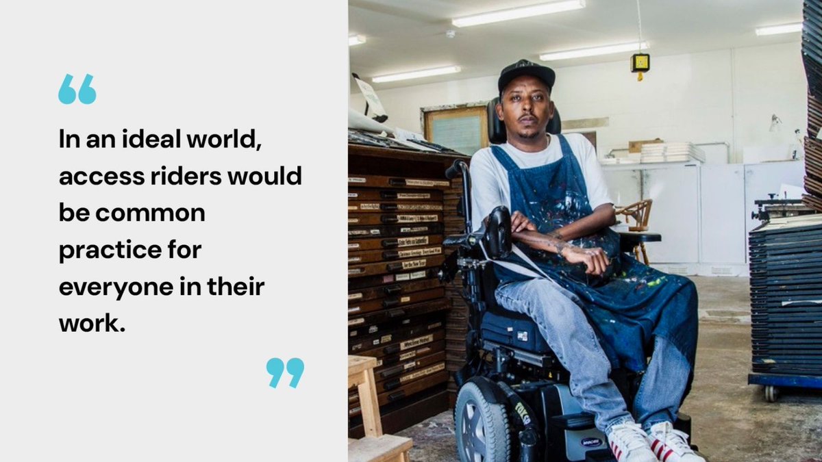 UNLIMITED (@weareunltd) on Twitter photo ‘In an ideal world, access riders would be common practice for everyone in their work.’
<a href="/CHRIS_SAMUEL_/">Christopher</a> shares his experiences with access riders - a tool for disabled artists to clearly communicate their needs within working relationships.
🔗 Read more: bit.ly/3URpBg7 ‘In an ideal world, access riders would be common practice for everyone in their work.’
<a href="/CHRIS_SAMUEL_/">Christopher</a> shares his experiences with access riders - a tool for disabled artists to clearly communicate their needs within working relationships.
🔗 Read more: bit.ly/3URpBg7
