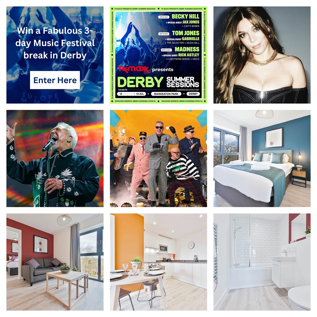 🎉 Win a Fabulous 3-Day Music Festival Break in Derby! We're giving away a fantastic prize package for two (12-14 July 2024):
🌟 3-day festival pass for TK Maxx Derby @SmmrSessions 
🌟 2-night stay at Nightingale Quarter Apartments
Enter here➡️shorturl.at/WULWq
#DerbyUK